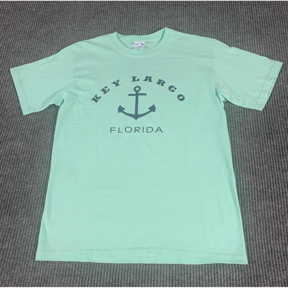 Yazbek T Shirt Mens Medium Blue Key Largo Florida Short Sleeve Y2K Beach Retro